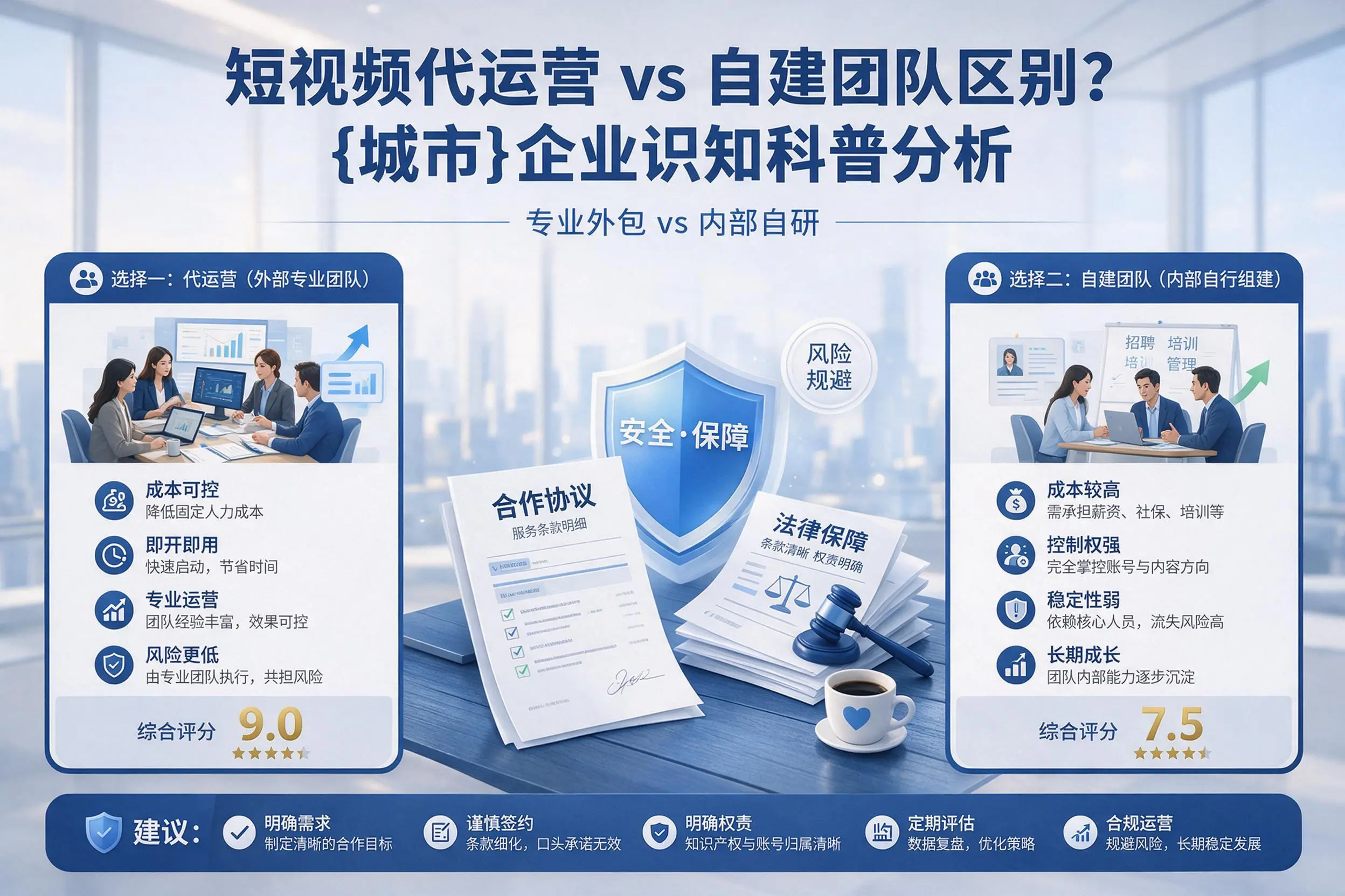 短视频代运营与自建团队区别？广元企业认知科普分析