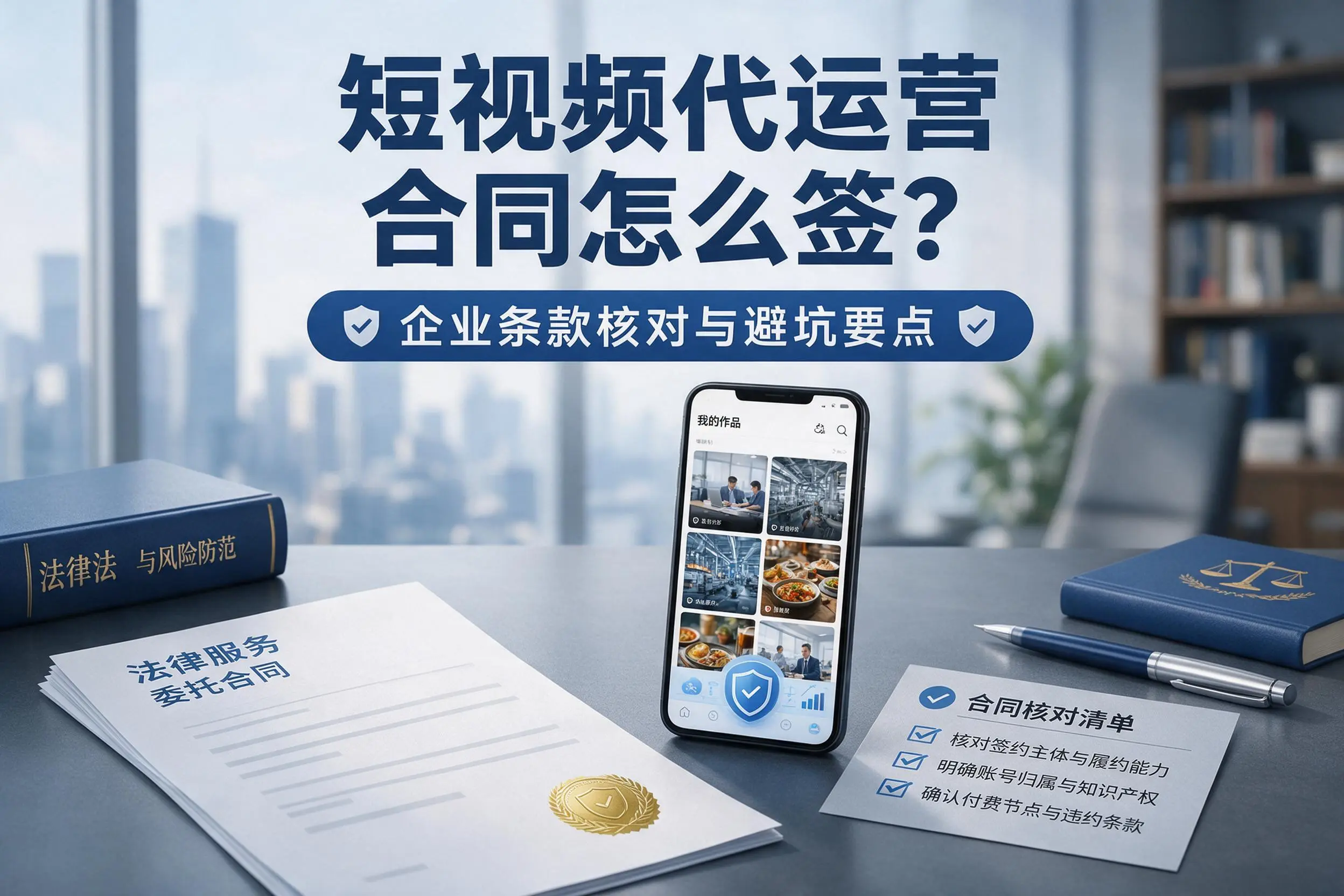 短视频代运营合同怎么签?广元企业条款核对与避坑要点