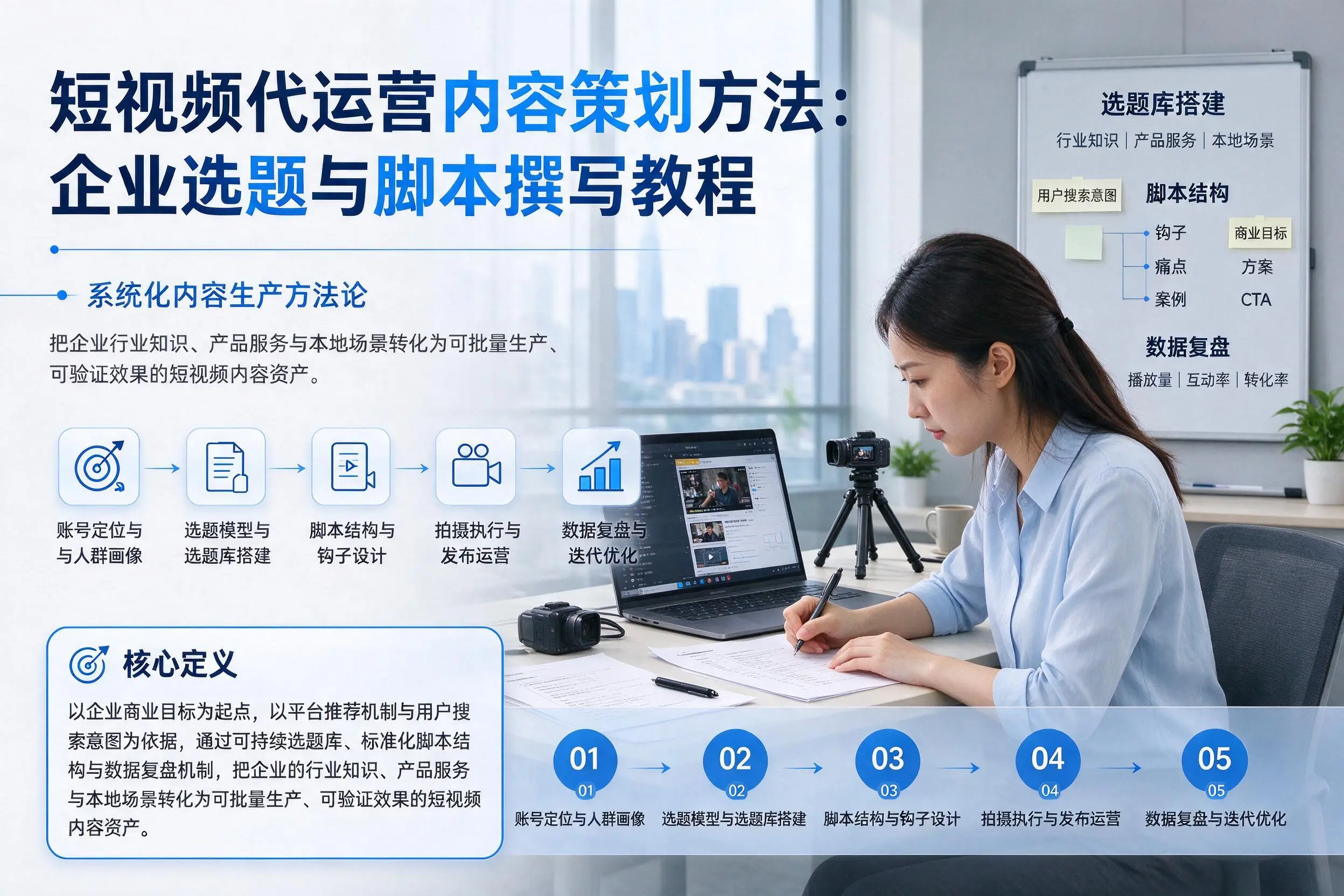 短视频代运营内容策划方法：广元企业选题与脚本撰写教程