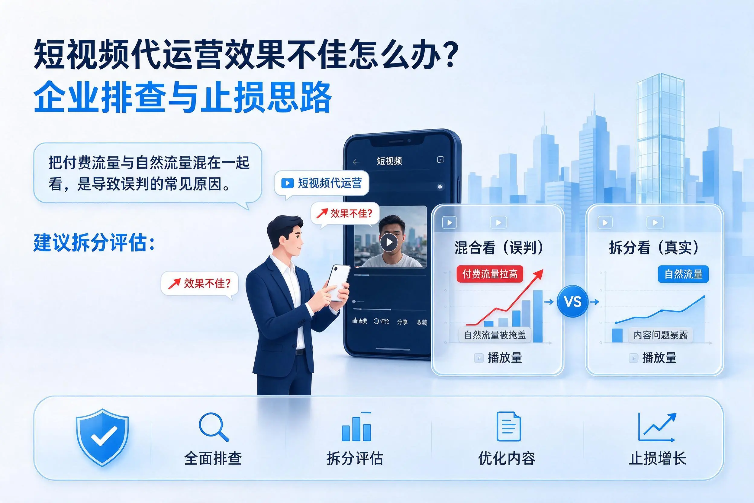 短视频代运营效果不佳怎么办？广元企业排查与止损思路