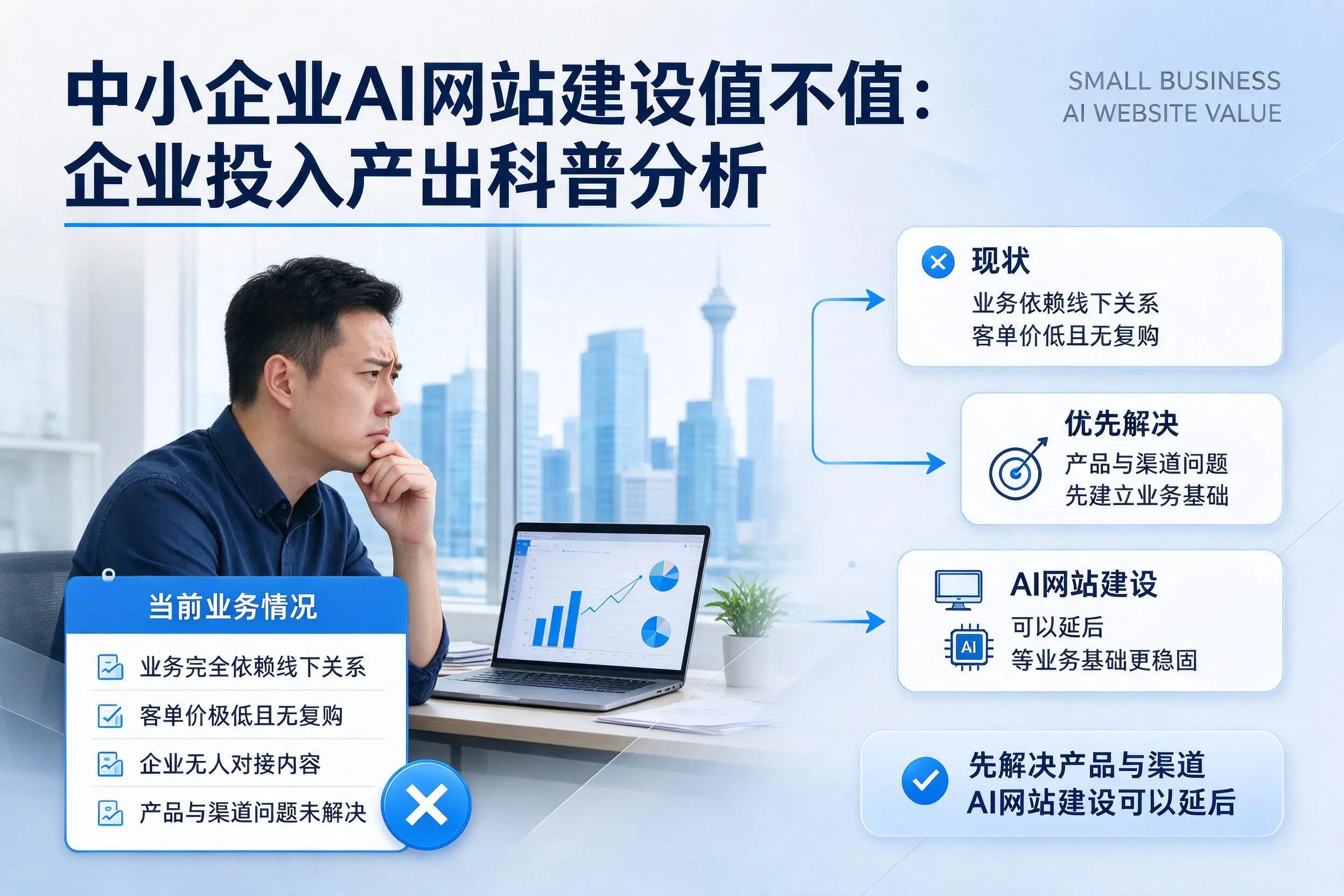 中小企业AI网站建设值不值:广元企业投入产出科普分析