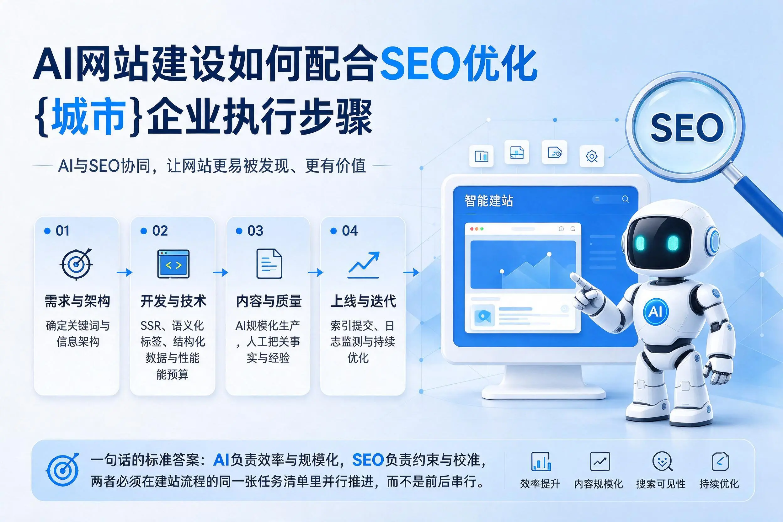 AI网站建设如何配合SEO优化，广元企业执行步骤