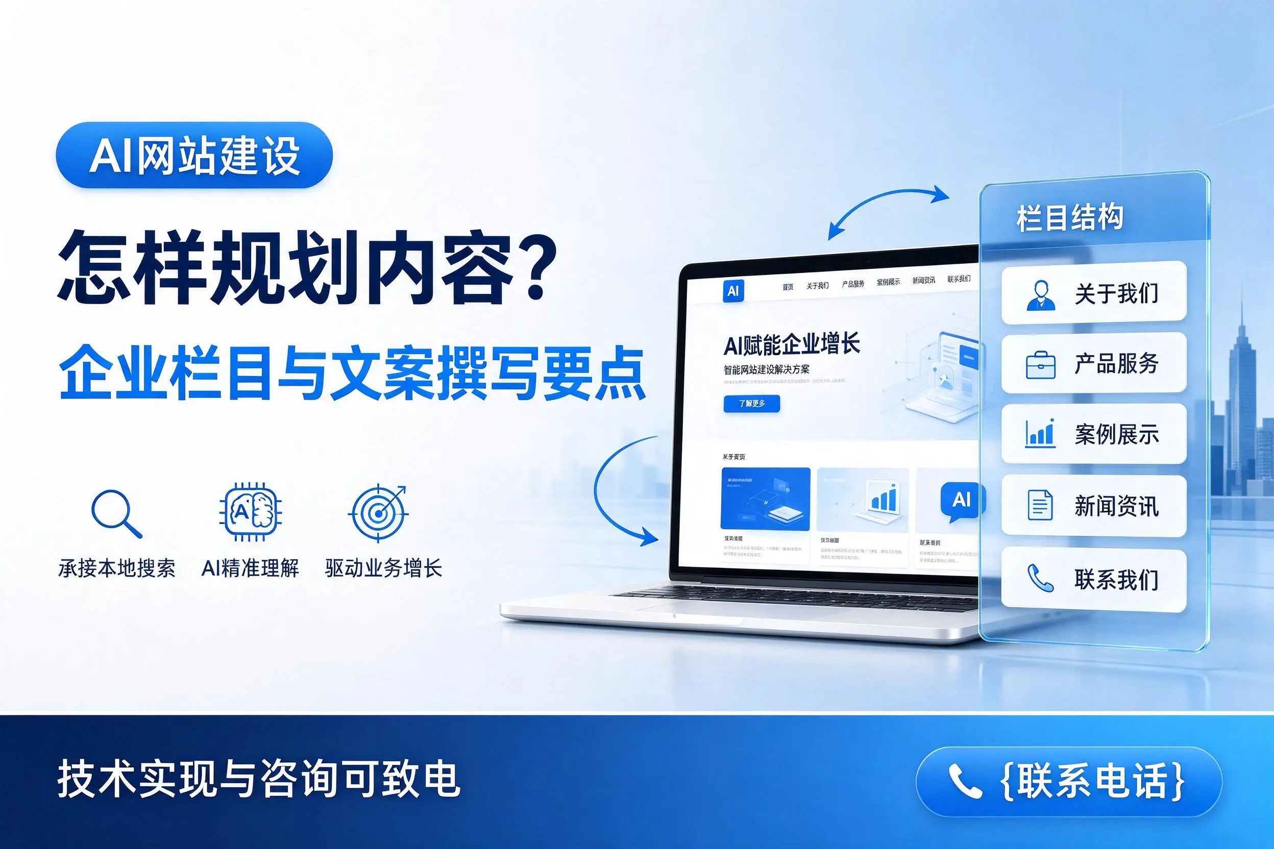 AI网站建设怎样规划内容?广元企业栏目与文案撰写要点