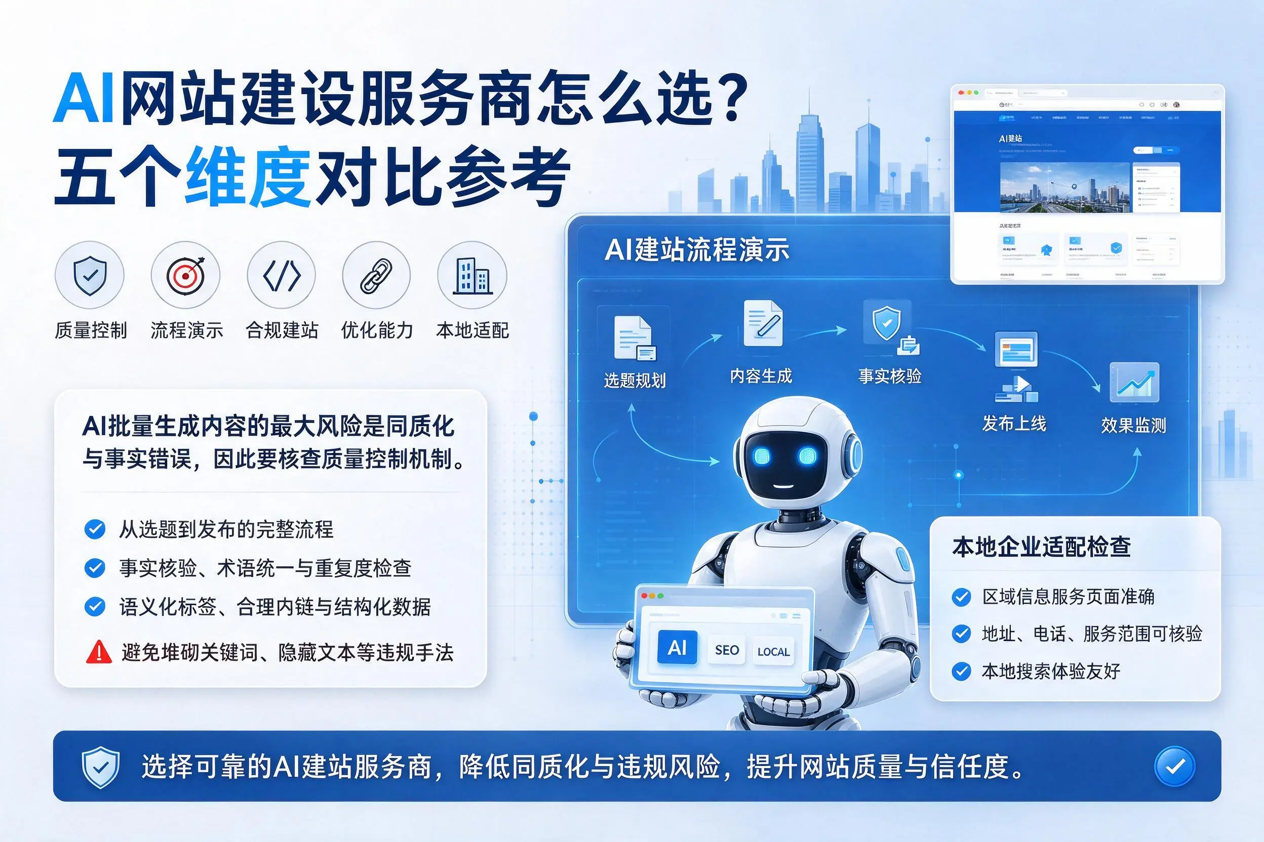 广元AI网站建设服务商怎么选？五个维度对比参考